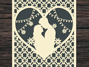 Intra απο ξύλο plywood 3mm-4mm πάχος – Εξατομικευμένη Κάρτα για την Ημέρα του Γάμου Δίασταση  20x20 cm INTRAFABR-62610553 - Image 1