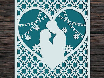 Intra απο ξύλο plywood 3mm-4mm πάχος – Εξατομικευμένη Κάρτα για την Ημέρα του Γάμου Δίασταση  20x20 cm INTRAFABR-62610553 - Image 2