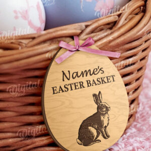 Intra απο ξύλο plywood 3mm-4mm πάχος – Προσωποποιημένο Ξύλινο Πασχαλινό Καλάθι Ετικέτα Δίασταση  20x20 cm INTRAFABR-115220788