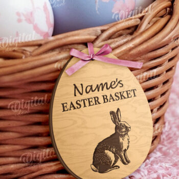 Intra απο ξύλο plywood 3mm-4mm πάχος – Προσωποποιημένο Ξύλινο Πασχαλινό Καλάθι Ετικέτα Δίασταση  20x20 cm INTRAFABR-115220788 - Image 1