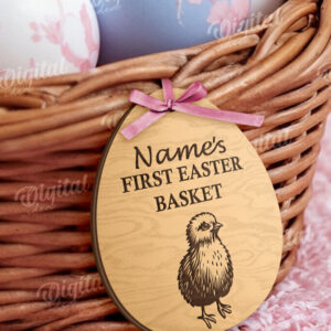 Intra απο ξύλο plywood 3mm-4mm πάχος – Προσωποποιημένο Ξύλινο Πασχαλινό Καλάθι Ετικέτα Δίασταση  20x20 cm INTRAFABR-115220761