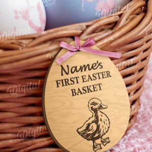 Intra απο ξύλο plywood 3mm-4mm πάχος – Προσωποποιημένο Ξύλινο Πασχαλινό Καλάθι Ετικέτα Δίασταση  20x20 cm INTRAFABR-115220474