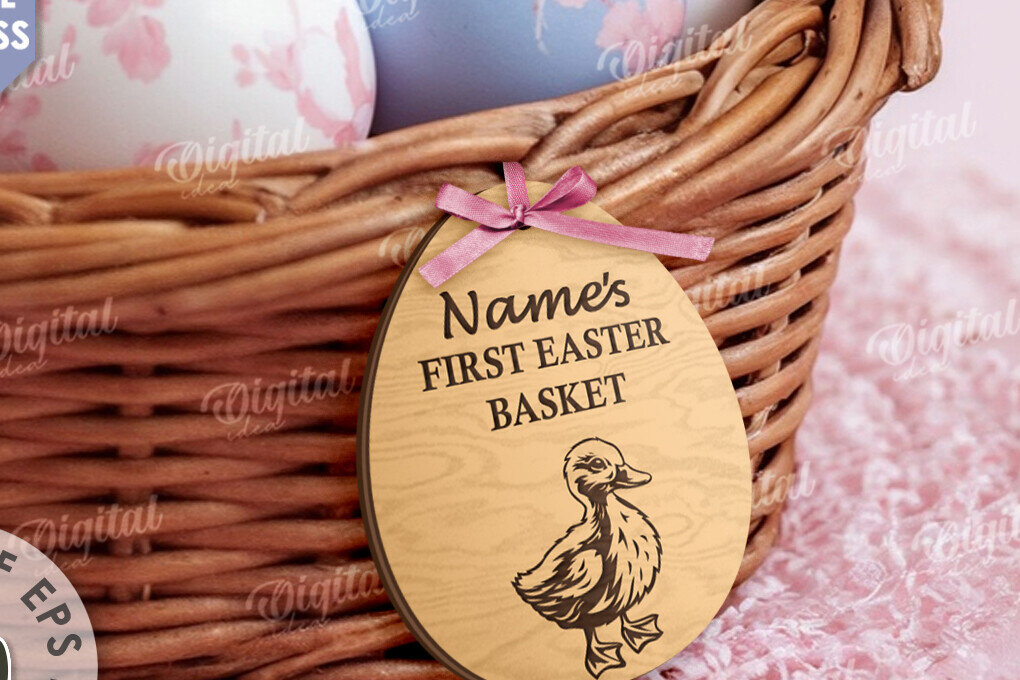 Intra απο ξύλο plywood 3mm-4mm πάχος – Προσωποποιημένο Ξύλινο Πασχαλινό Καλάθι Ετικέτα Δίασταση  20x20 cm INTRAFABR-115220474