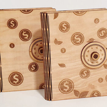 Intra απο ξύλο plywood 3mm-4mm πάχος – Εξατομικεύστε το κουτί με κλειδαριά για χρήματα Δίασταση  20x20 cm INTRAFABR-92962149 - Image 2