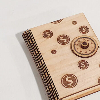 Intra απο ξύλο plywood 3mm-4mm πάχος – Εξατομικεύστε το κουτί με κλειδαριά για χρήματα Δίασταση  20x20 cm INTRAFABR-92962149 - Image 3