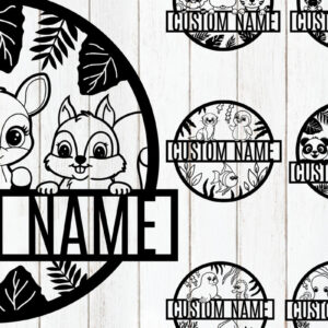 Intra απο ξύλο plywood 3mm-4mm πάχος – Εξατομικευμένη δέσμη πινακίδων ονόματος ζώου Δίασταση 20x20 cm INTRAFABR-118293581