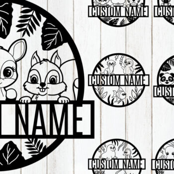 Intra απο ξύλο plywood 3mm-4mm πάχος – Εξατομικευμένη δέσμη πινακίδων ονόματος ζώου Δίασταση  20x20 cm INTRAFABR-118293581 - Image 1