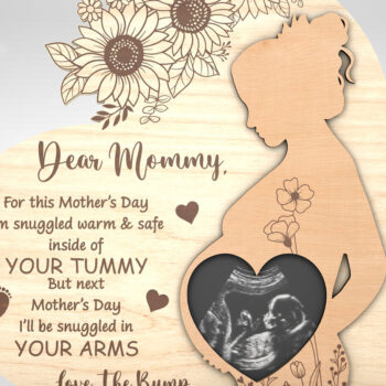 Intra απο ξύλο plywood 3mm-4mm πάχος – Εξατομικευμένο Baby Bump Δίασταση 20x20 cm INTRAFABR-97778220 - Image 1