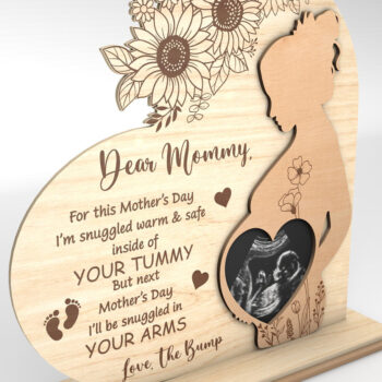 Intra απο ξύλο plywood 3mm-4mm πάχος – Εξατομικευμένο Baby Bump Δίασταση 20x20 cm INTRAFABR-97778220 - Image 2