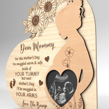 Intra απο ξύλο plywood 3mm-4mm πάχος – Εξατομικευμένο Baby Bump Δίασταση 20x20 cm INTRAFABR-97778220 - Image 3