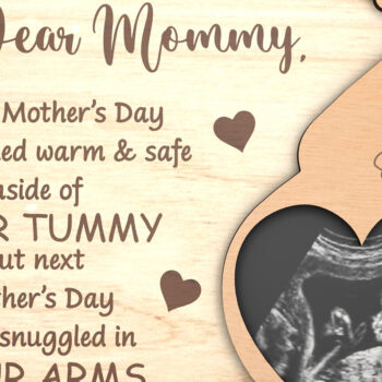 Intra απο ξύλο plywood 3mm-4mm πάχος – Εξατομικευμένο Baby Bump Δίασταση 20x20 cm INTRAFABR-97778220 - Image 4