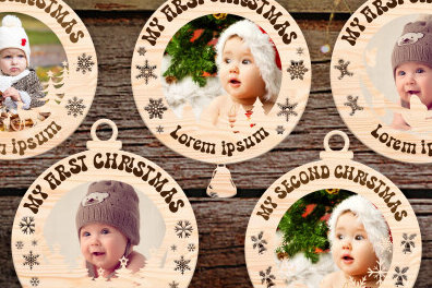 Intra απο ξύλο plywood 3mm-4mm πάχος – Εξατομικευμένο Baby First Christmas Δίασταση  20x20 cm INTRAFABR-104197160