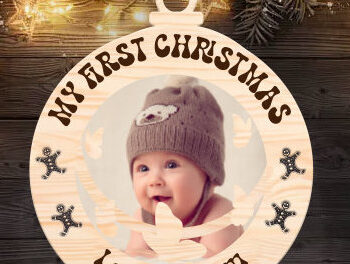 Intra απο ξύλο plywood 3mm-4mm πάχος – Εξατομικευμένο Baby First Christmas Δίασταση 20x20 cm INTRAFABR-104197160 - Image 4