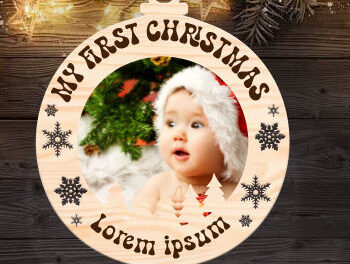 Intra απο ξύλο plywood 3mm-4mm πάχος – Εξατομικευμένο Baby First Christmas Δίασταση 20x20 cm INTRAFABR-104197160 - Image 6