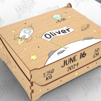 Intra απο ξύλο plywood 3mm-4mm πάχος – Εξατομικευμένη δέσμη Baby Memory Box |CNC Δίασταση 20x20 cm INTRAFABR-113934123 - Image 3