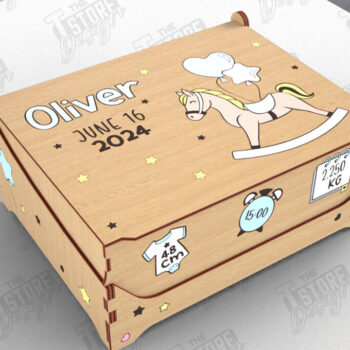 Intra απο ξύλο plywood 3mm-4mm πάχος – Εξατομικευμένη δέσμη Baby Memory Box |CNC Δίασταση 20x20 cm INTRAFABR-113934123 - Image 4