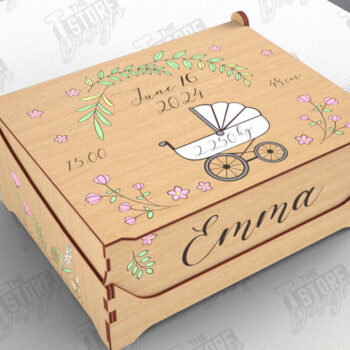 Intra απο ξύλο plywood 3mm-4mm πάχος – Εξατομικευμένη δέσμη Baby Memory Box |CNC Δίασταση 20x20 cm INTRAFABR-113934123 - Image 5