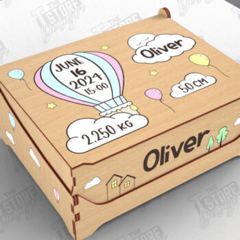 Intra απο ξύλο plywood 3mm-4mm πάχος – Εξατομικευμένη δέσμη Baby Memory Box |CNC Δίασταση 20x20 cm INTRAFABR-113934123 - Image 6