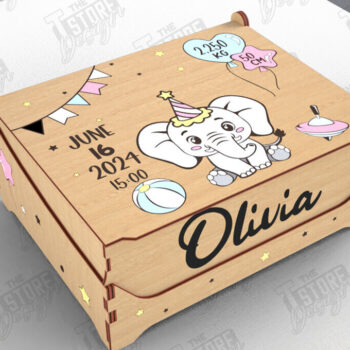 Intra απο ξύλο plywood 3mm-4mm πάχος – Εξατομικευμένη δέσμη Baby Memory Box |CNC Δίασταση 20x20 cm INTRAFABR-113934123 - Image 7