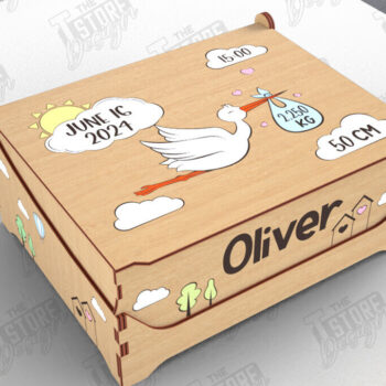 Intra απο ξύλο plywood 3mm-4mm πάχος – Εξατομικευμένη δέσμη Baby Memory Box |CNC Δίασταση 20x20 cm INTRAFABR-113934123 - Image 9