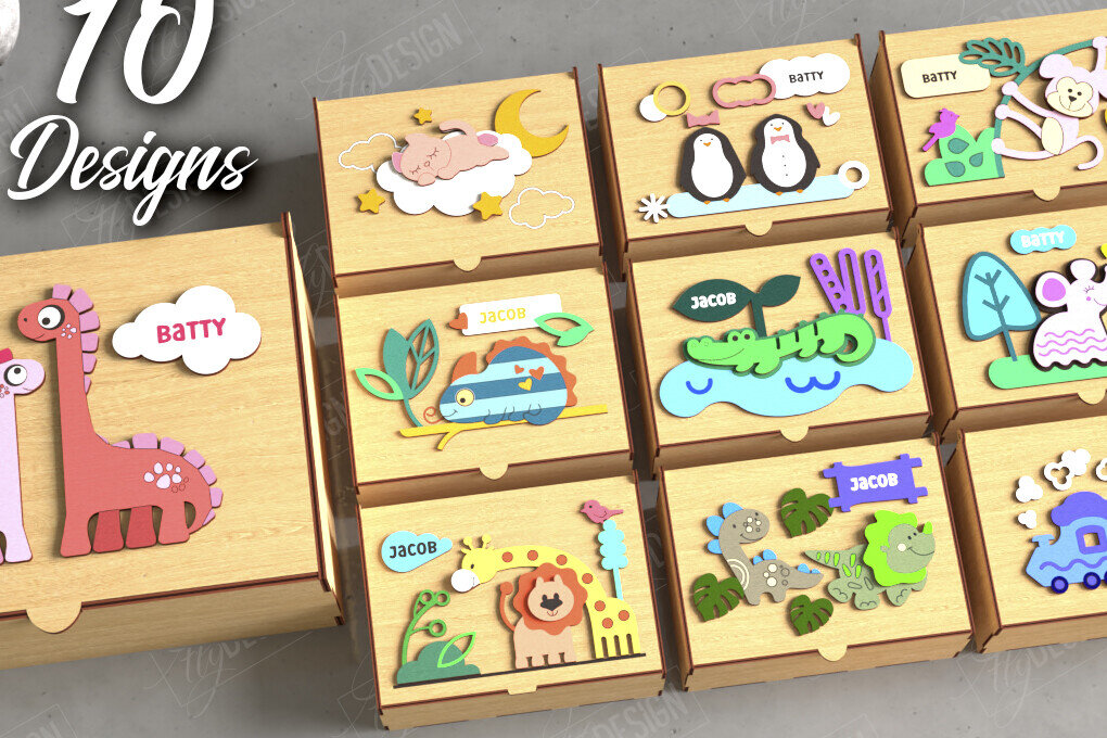 Intra απο ξύλο plywood 3mm-4mm πάχος – Εξατομικευμένη δέσμη Baby Memory Boxes Δίασταση  20x20 cm INTRAFABR-111357301