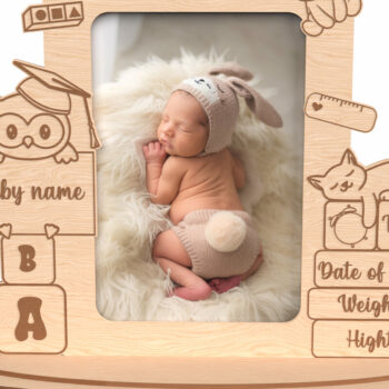 Intra απο ξύλο plywood 3mm-4mm πάχος – Εξατομικευμένο Baby Memory Frame Δίασταση  45x45 cm INTRAFABR-116770670 - Image 1