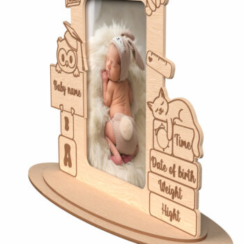 Intra απο ξύλο plywood 3mm-4mm πάχος – Εξατομικευμένο Baby Memory Frame Δίασταση  45x45 cm INTRAFABR-116770670 - Image 2