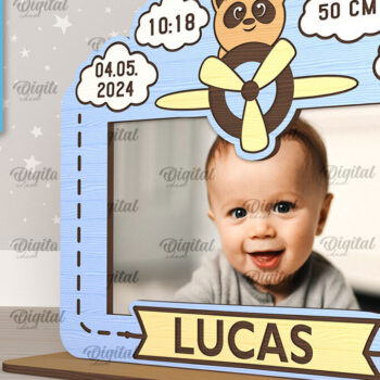 Intra απο ξύλο plywood 3mm-4mm πάχος – Εξατομικευμένη κορνίζα μωρών Δίασταση 20x20 cm INTRAFABR-98063329 - Image 1