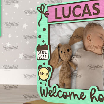 Intra απο ξύλο plywood 3mm-4mm πάχος – Εξατομικευμένη κορνίζα μωρών Δίασταση 20x20 cm INTRAFABR-98063395 - Image 1