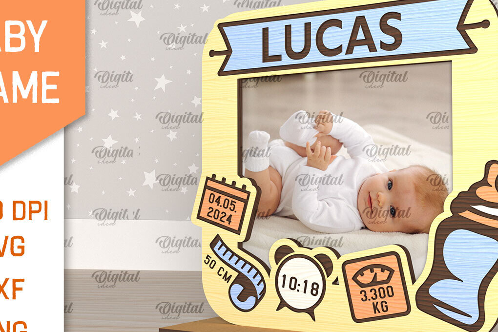 Intra απο ξύλο plywood 3mm-4mm πάχος – Εξατομικευμένη κορνίζα μωρών Δίασταση  20x20 cm INTRAFABR-98063511