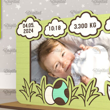 Intra απο ξύλο plywood 3mm-4mm πάχος – Εξατομικευμένη κορνίζα μωρών Δίασταση 20x20 cm INTRAFABR-98063253 - Image 1