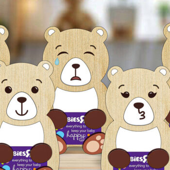 Intra απο ξύλο plywood 3mm-4mm πάχος – Εξατομικευμένη θήκη δώρου για Baby Shower Δίασταση  20x20 cm INTRAFABR-118661657 - Image 1