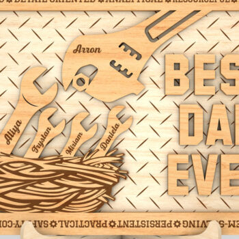 Intra απο ξύλο plywood 3mm-4mm πάχος – Εξατομικευμένη πινακίδα με το καλύτερο μπαμπά ποτέ Δίασταση 20x20 cm INTRAFABR-99992152 - Image 5