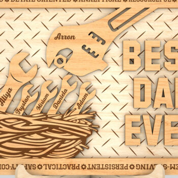 Intra απο ξύλο plywood 3mm-4mm πάχος – Εξατομικευμένη πινακίδα με το καλύτερο μπαμπά ποτέ Δίασταση 20x20 cm INTRAFABR-99992152 - Image 6