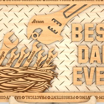 Intra απο ξύλο plywood 3mm-4mm πάχος – Εξατομικευμένη πινακίδα με το καλύτερο μπαμπά ποτέ Δίασταση 20x20 cm INTRAFABR-99992152 - Image 7