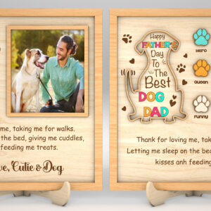 Intra απο ξύλο plywood 3mm-4mm πάχος – Εξατομικευμένο Best Dog Dad Sign Δίασταση  40x30 cm INTRAFABR-99992253