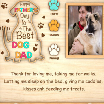 Intra απο ξύλο plywood 3mm-4mm πάχος – Εξατομικευμένο Best Dog Dad Sign Δίασταση 40x30 cm INTRAFABR-99992253 - Image 3