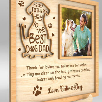 Intra απο ξύλο plywood 3mm-4mm πάχος – Εξατομικευμένο Best Dog Dad Sign Δίασταση 40x30 cm INTRAFABR-99992253 - Image 4