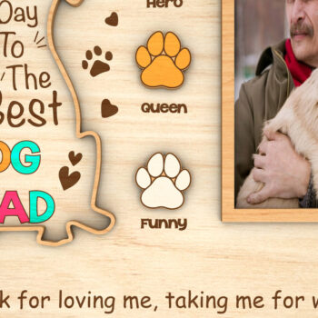 Intra απο ξύλο plywood 3mm-4mm πάχος – Εξατομικευμένο Best Dog Dad Sign Δίασταση 40x30 cm INTRAFABR-99992253 - Image 8