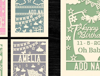 Intra απο ξύλο plywood 3mm-4mm πάχος – Εξατομικευμένο σετ κοπής χαρτιού για κάρτα γενεθλίων Δίασταση  20x20 cm INTRAFABR-97493577 - Image 1