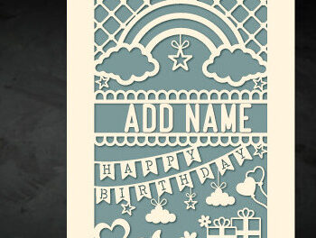 Intra απο ξύλο plywood 3mm-4mm πάχος – Εξατομικευμένο σετ κοπής χαρτιού για κάρτα γενεθλίων Δίασταση  20x20 cm INTRAFABR-97493577 - Image 3