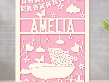 Intra απο ξύλο plywood 3mm-4mm πάχος – Εξατομικευμένο σετ κοπής χαρτιού για κάρτα γενεθλίων Δίασταση  20x20 cm INTRAFABR-97493577 - Image 5