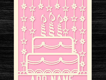 Intra απο ξύλο plywood 3mm-4mm πάχος – Εξατομικευμένο σετ κοπής χαρτιού για κάρτα γενεθλίων Δίασταση  20x20 cm INTRAFABR-97493577 - Image 7