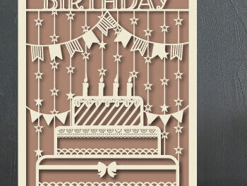 Intra απο ξύλο plywood 3mm-4mm πάχος – Εξατομικευμένο σετ κοπής χαρτιού για κάρτα γενεθλίων Δίασταση 20x20 cm INTRAFABR-74832239 - Image 7