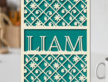 Intra απο ξύλο plywood 3mm-4mm πάχος – Εξατομικευμένο σετ κοπής χαρτιού για κάρτα γενεθλίων Δίασταση 20x20 cm INTRAFABR-74832239 - Image 8