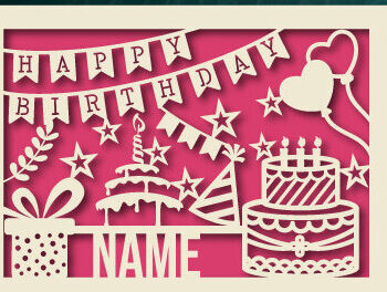 Intra απο ξύλο plywood 3mm-4mm πάχος – Εξατομικευμένο σετ κοπής χαρτιού για κάρτα γενεθλίων Δίασταση 20x20 cm INTRAFABR-74832239 - Image 13