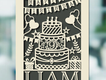 Intra απο ξύλο plywood 3mm-4mm πάχος – Εξατομικευμένο σετ κοπής χαρτιού για κάρτα γενεθλίων Δίασταση 20x20 cm INTRAFABR-74832239 - Image 14