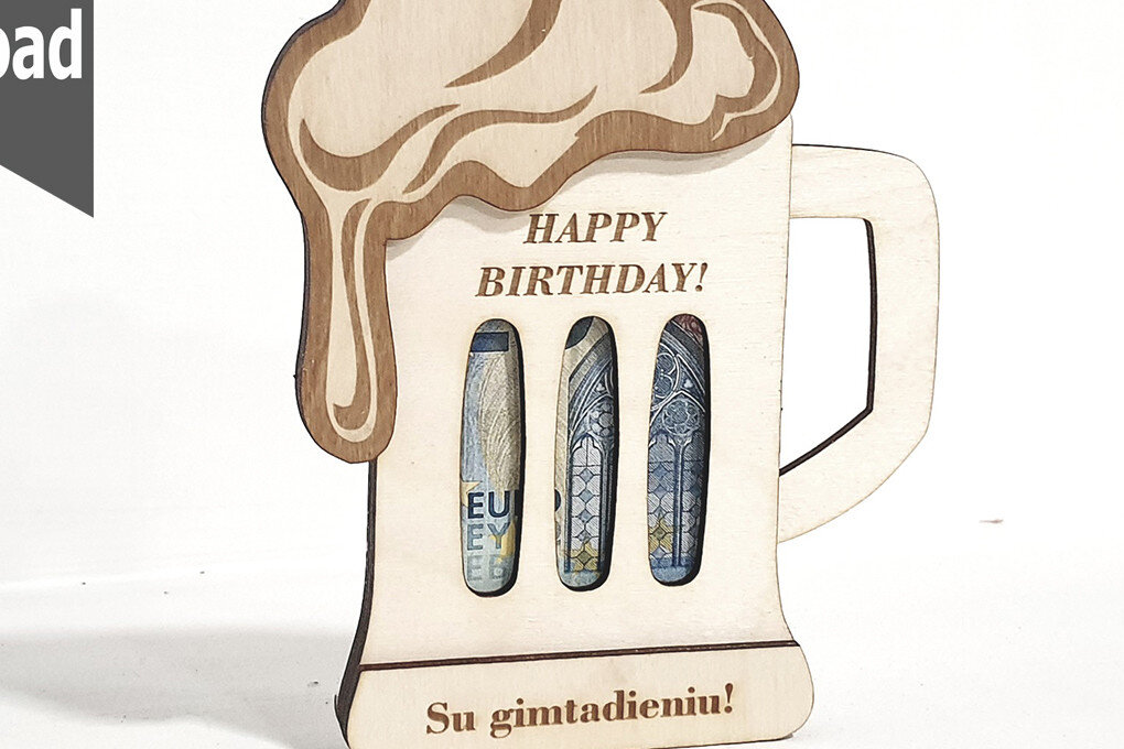 Intra απο ξύλο plywood 3mm-4mm πάχος – Εξατομικευμένη θήκη για δώρο γενεθλίων Δίασταση  20x20 cm INTRAFABR-66895971