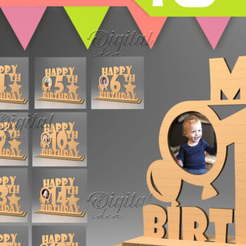 Intra απο ξύλο plywood 3mm-4mm πάχος – Εξατομικευμένη δέσμη σημαδιών γενεθλίων. Λέιζερ Δίασταση  20x20 cm INTRAFABR-83159845 - Image 1