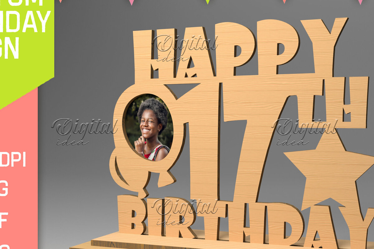 Intra απο ξύλο plywood 3mm-4mm πάχος – Προσωποποιημένη γενεθλίων Δίασταση  20x20 cm INTRAFABR-83160876